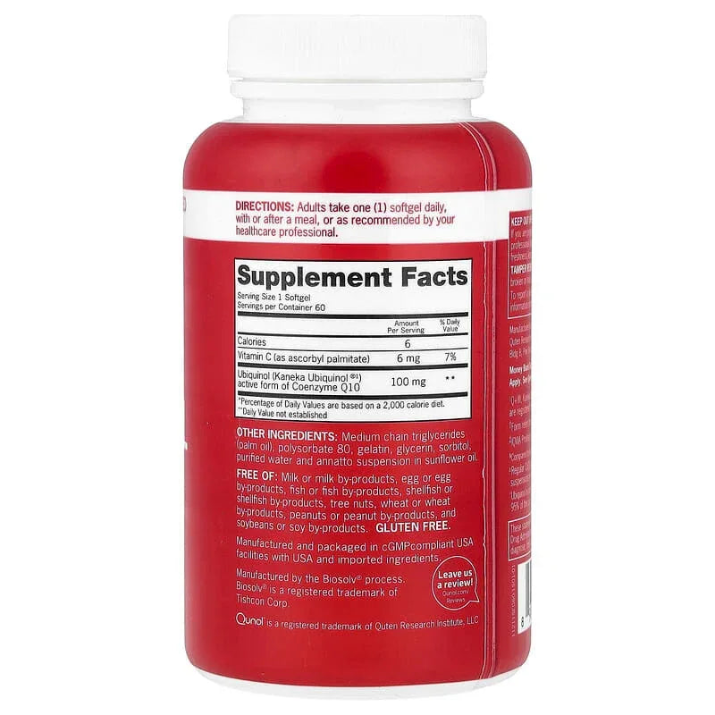 Qunol, Mega CoQ10 Ubiquinol, 100 mg, Softgels