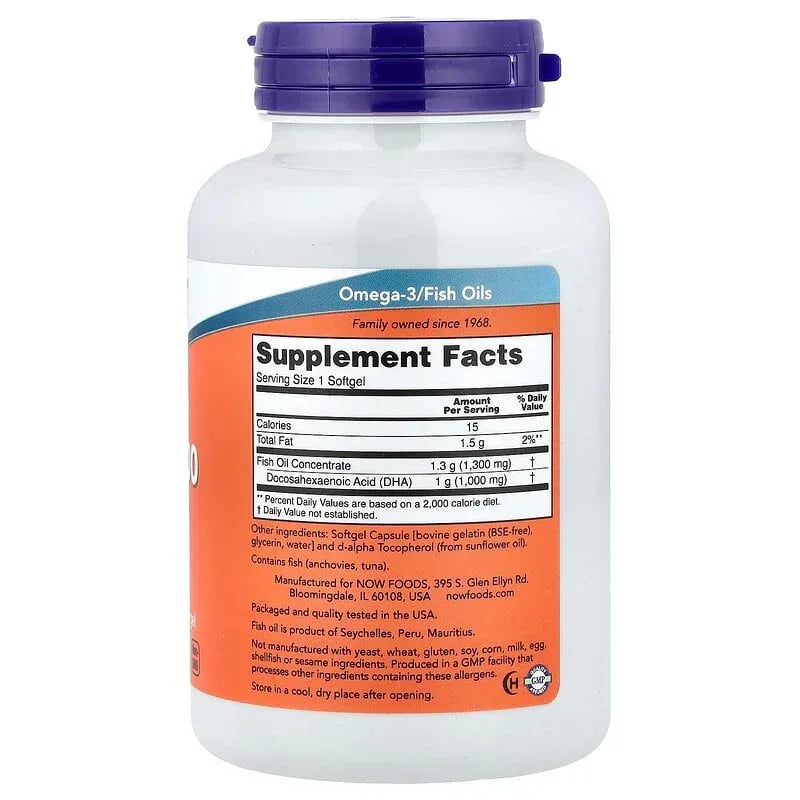 NOW Foods, DHA-1000 Fish Oil, 90 Softgels