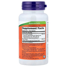 Horse chestnut supplement bottle back label with Supplement Facts panel