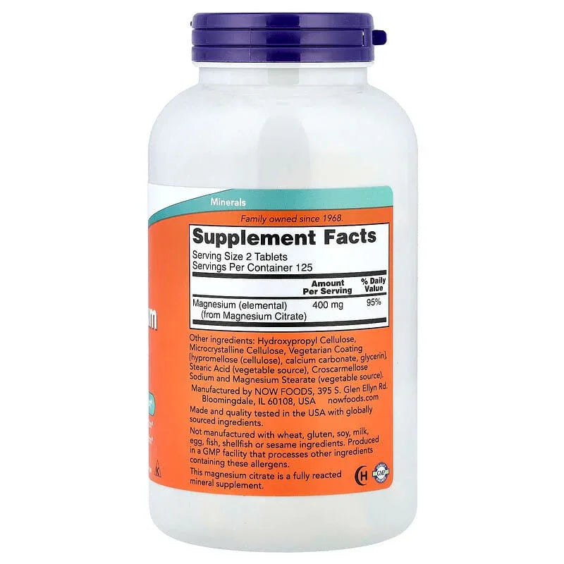 NOW Foods, Magnesium Citrate (200 mg per Tablet) - USA MEGA SHOP