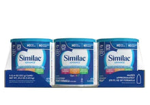 Similac Advance infant formula powder canisters, 3-pack, blue labels