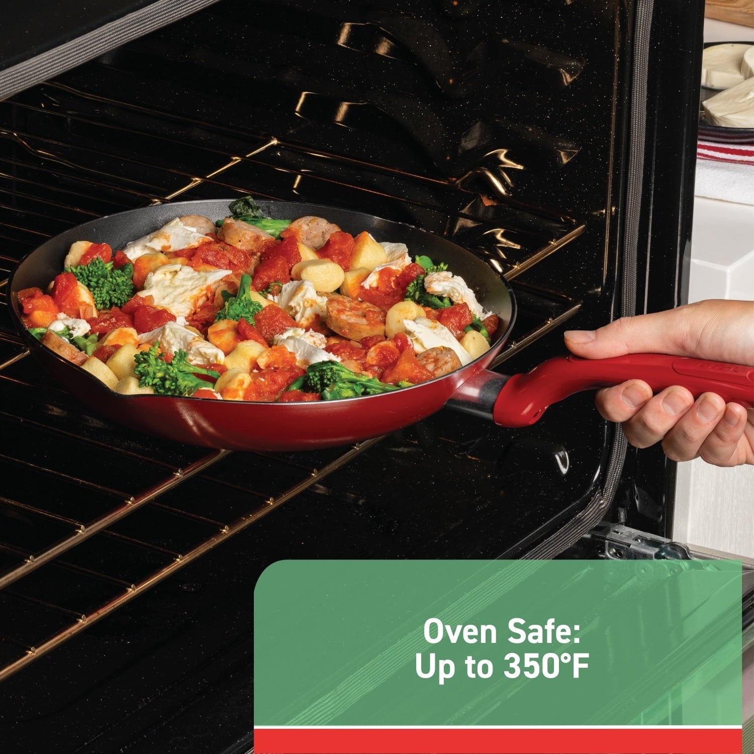 T-fal Easy Care Nonstick Cookware, Jumbo Cooker, 5 Quart, Red