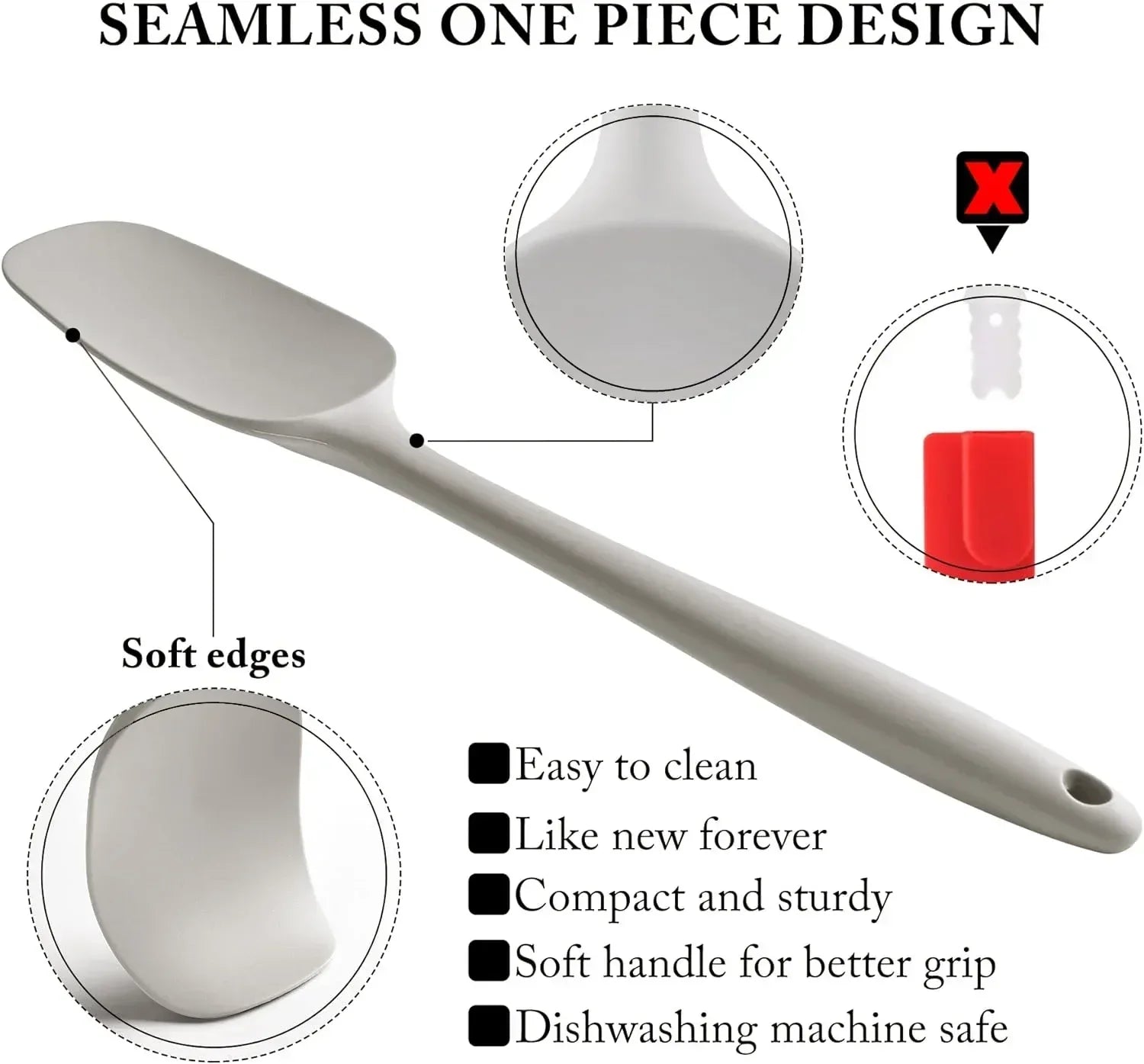 Food Grade Silicone Rubber Spatula Set for Baking, AOKIWO 5Pcs Cooking Utensil Set, High Heat Resistant Non Stick Dishwasher BPA-Free - USA MEGA SHOP