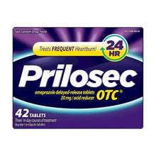 Prilosec OTC omeprazole delayed-release 20 mg acid reducer, 42 tablets box