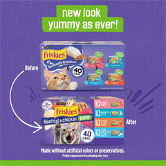 Purina Friskies Pate, Soft Seafood and Chicken Variety Pack, Wet Cat Food, 5.5 oz Cans - USA MEGA SHOP