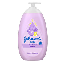 Johnson’s baby bedtime lotion bottle, purple lotion jug with pump