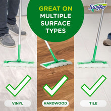 Swiffer sweep-and-mop mop head with white cloth pads for multiple floor types
