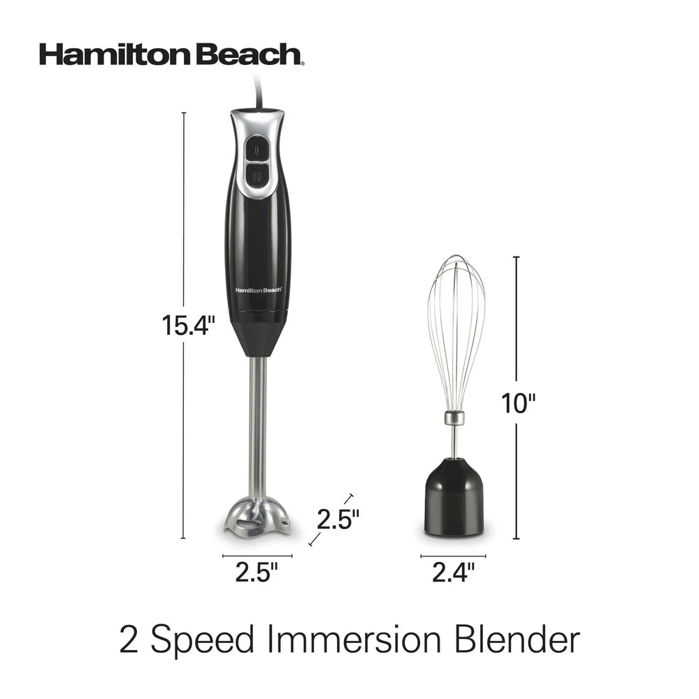 Hamilton Beach 2-Speed Immersion Hand Blender for Kitchen with Blending Wand & Whisk, Black - USA MEGA SHOP