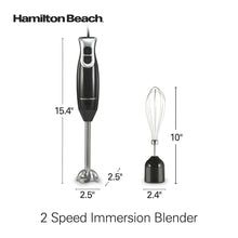 Black immersion hand blender with blending wand and whisk attachment