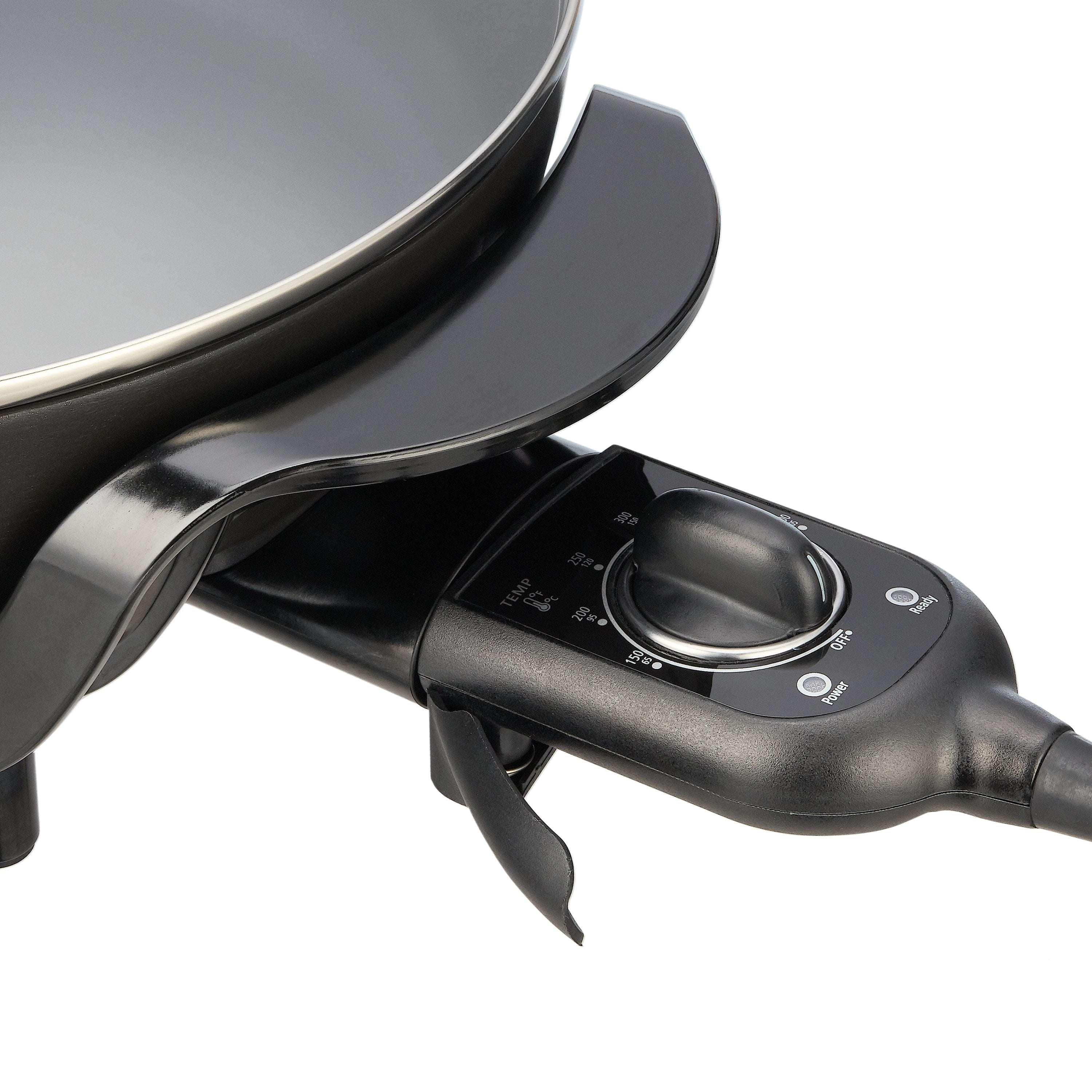 Mainstays 12" Round Ceramic Skillet, Black,Nonstick, 1200W, Removable Temp Control, Dishwasher Safe - USA MEGA SHOP