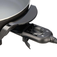Removable temperature control base with dial, for black electric ceramic skillet