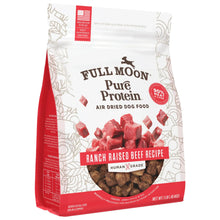 Air-dried beef dog food pouch side view with ranch raised beef recipe branding