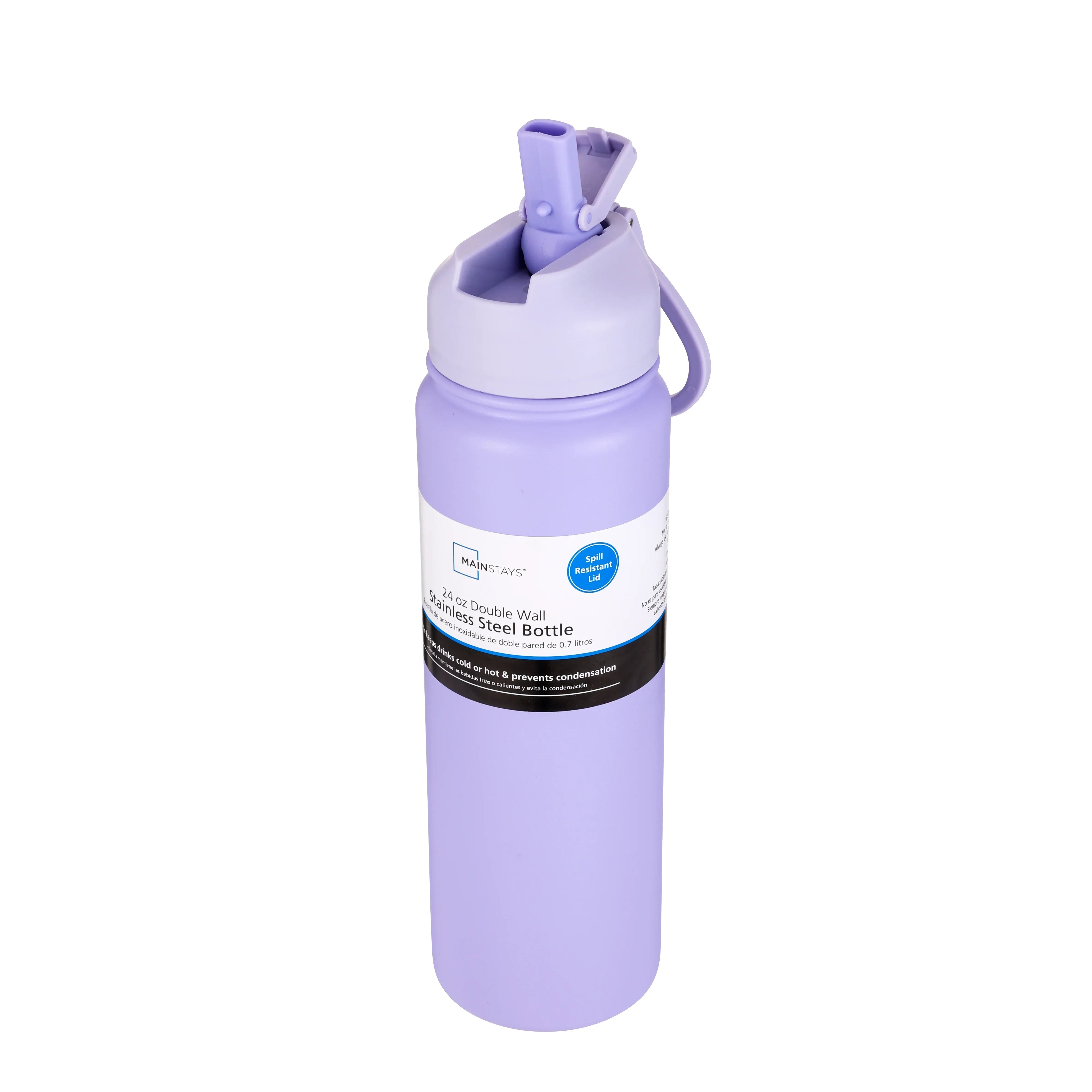 Mainstays 24oz Purple Stainless Steel Double Wall Water Bottle