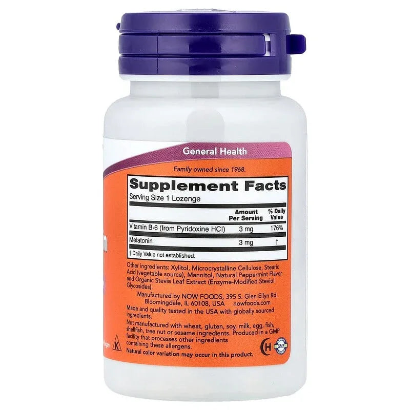 NOW Foods, Melatonin, 3 mg, Lozenges