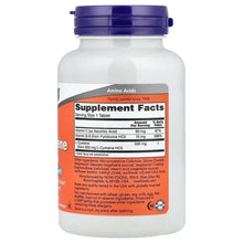 NOW L-Cysteine 500 mg bottle back label with Supplement Facts panel