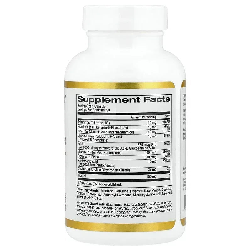 California Gold Nutrition, High Potency Vitamin B Complex with Methyl Folate & Methyl B12