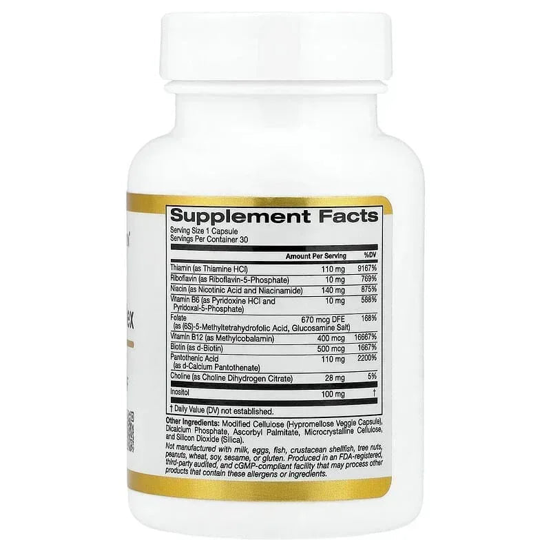 California Gold Nutrition, High Potency Vitamin B Complex with Methyl Folate & Methyl B12