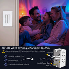 Wireless smart dimming light switch with wiring replacement instruction diagram