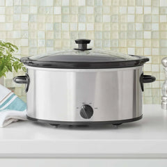 Mainstays 6 Qt Manual Slow Cooker, Stainless Steel