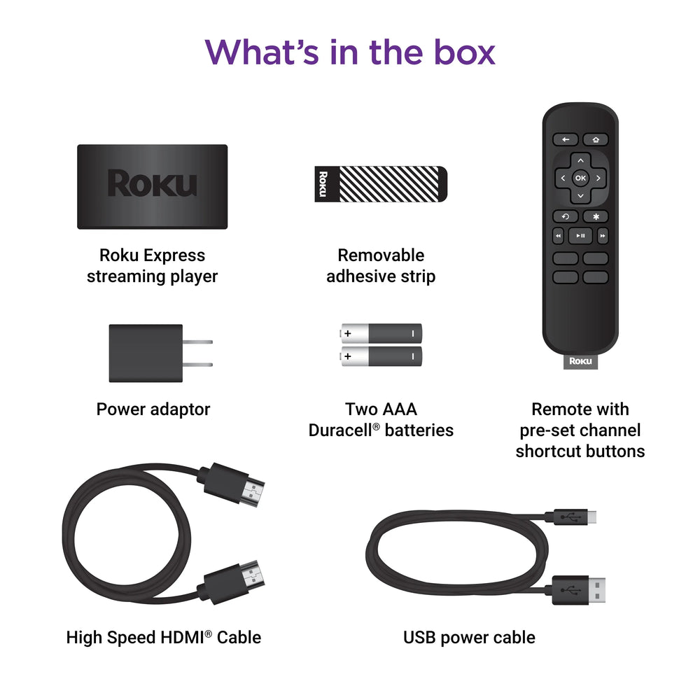 Roku Express 2019 | HD Streaming Media Player with High Speed HDMI Cable and Simple Remote - USA MEGA SHOP