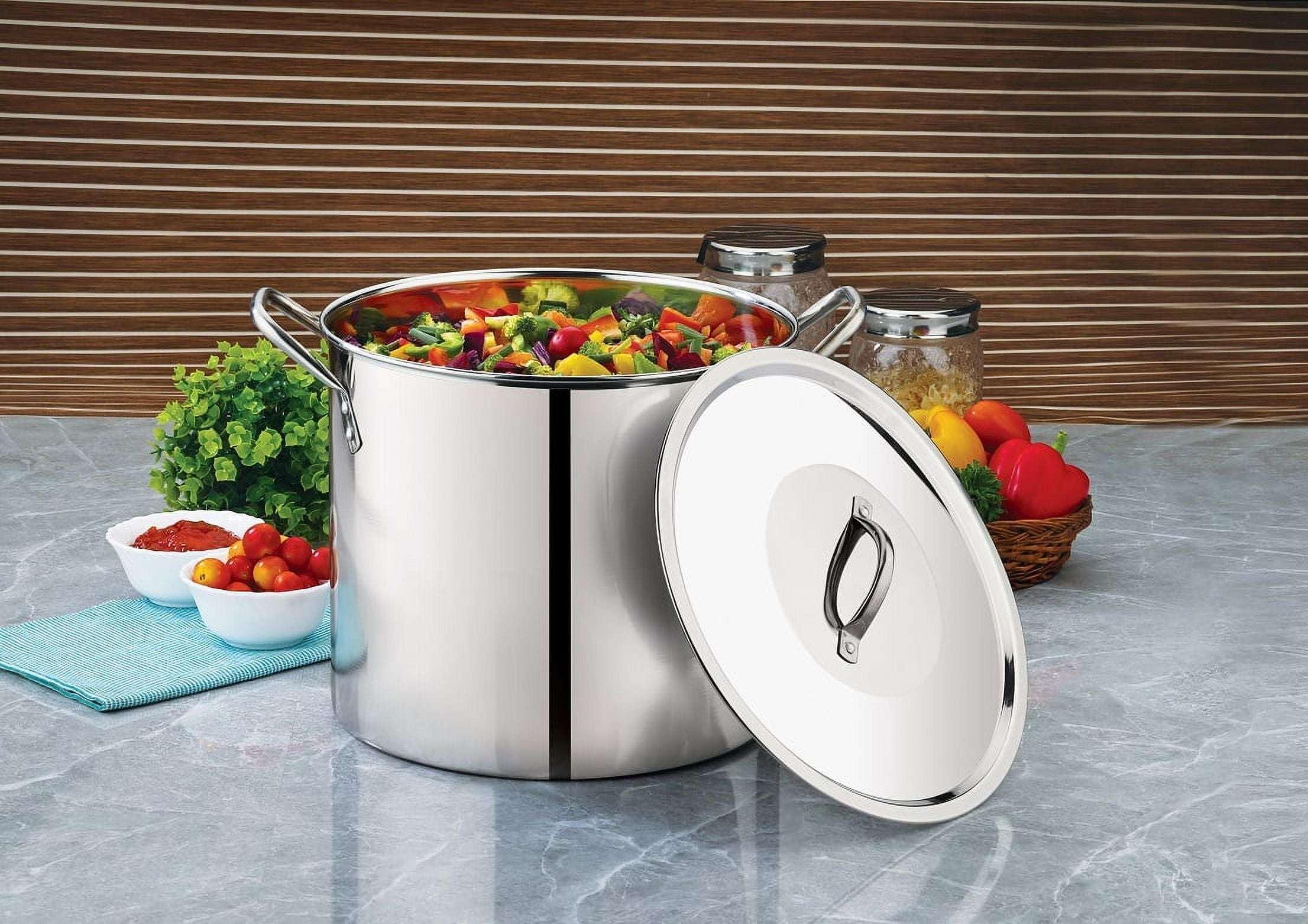 Mainstays 12-Qt Stainless Steel Stock Pot with Metal Lid