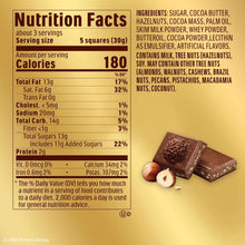 Milk chocolate bar package nutrition label, 3.1 oz serving information