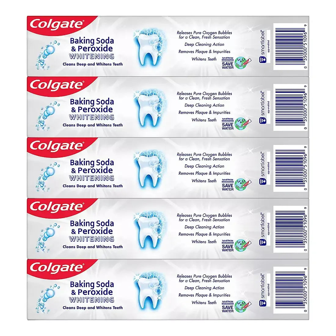 Colgate Baking Soda and Peroxide Whitening Toothpaste, 5 pk./8 oz. - Brisk Mint - USA MEGA SHOP