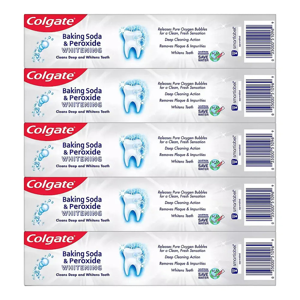 Colgate Baking Soda and Peroxide Whitening Toothpaste, 5 pk./8 oz. - Brisk Mint - USA MEGA SHOP