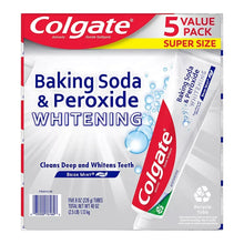 Whitening toothpaste value pack with baking soda and peroxide, Brisk Mint, 5 tubes