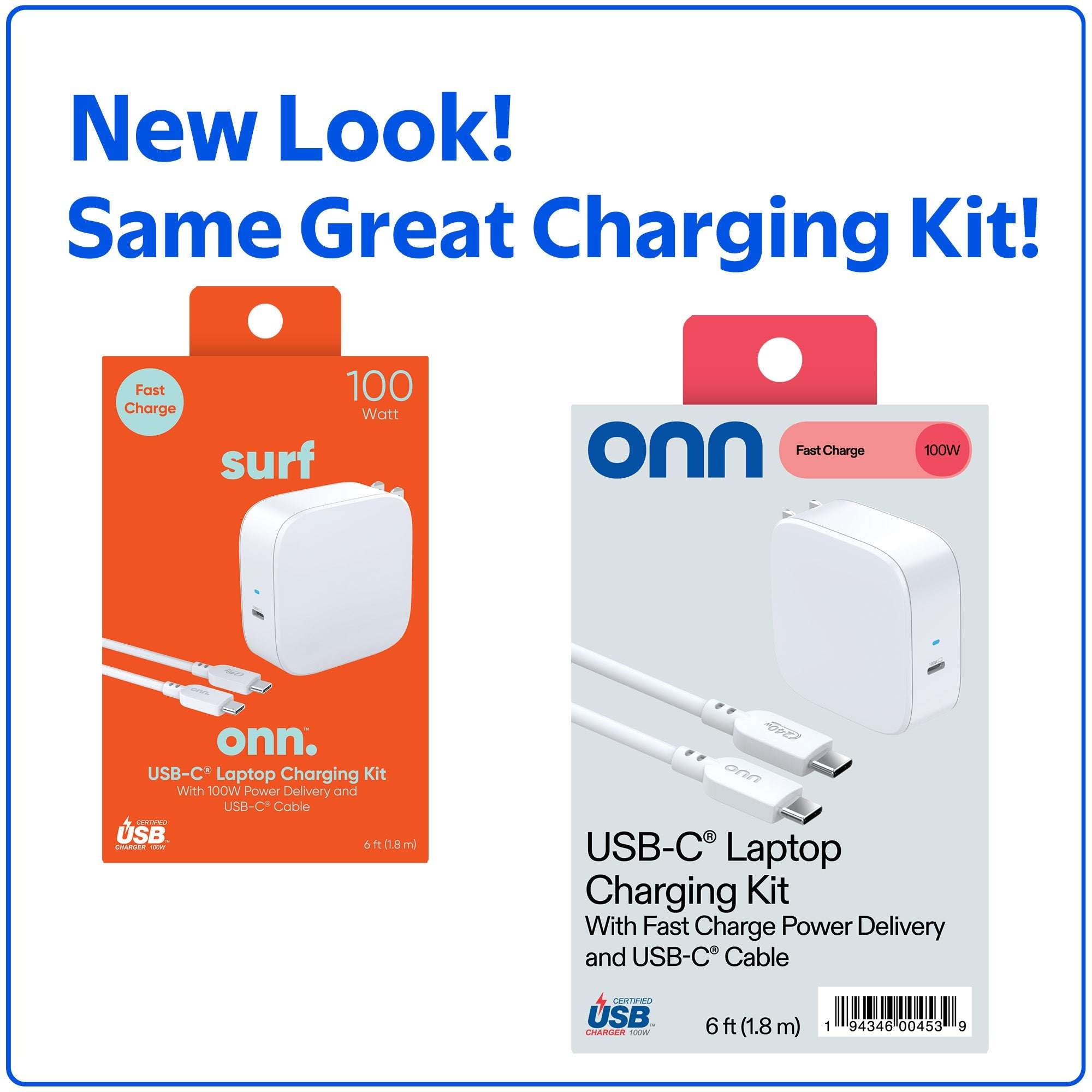 onn GAN 100W Laptop Charger Compatible for Apple, Dell, HP, Asus, Acer, Lenovo, Samsung White