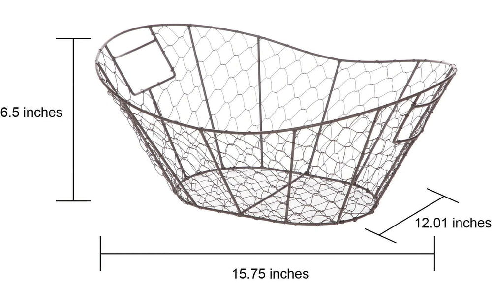 Mainstays Chicken Wire Decorative Storage Basket with Handles - USA MEGA SHOP