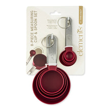Elements by Thyme & Table 8-piece measuring cups and spoon set, red in package