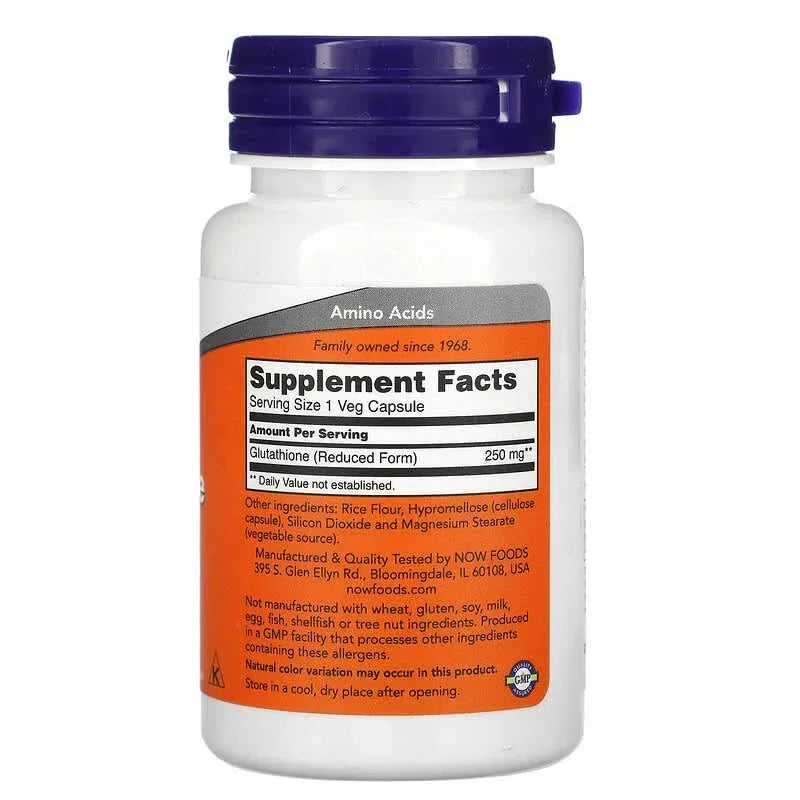 NOW Foods, Glutathione With Milk Thistle Extract & Alpha Lipoic Acid, 60 Veg Capsules