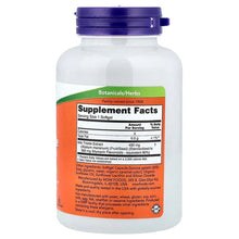 NOW milk thistle extract supplement facts panel on back of bottle with purple cap