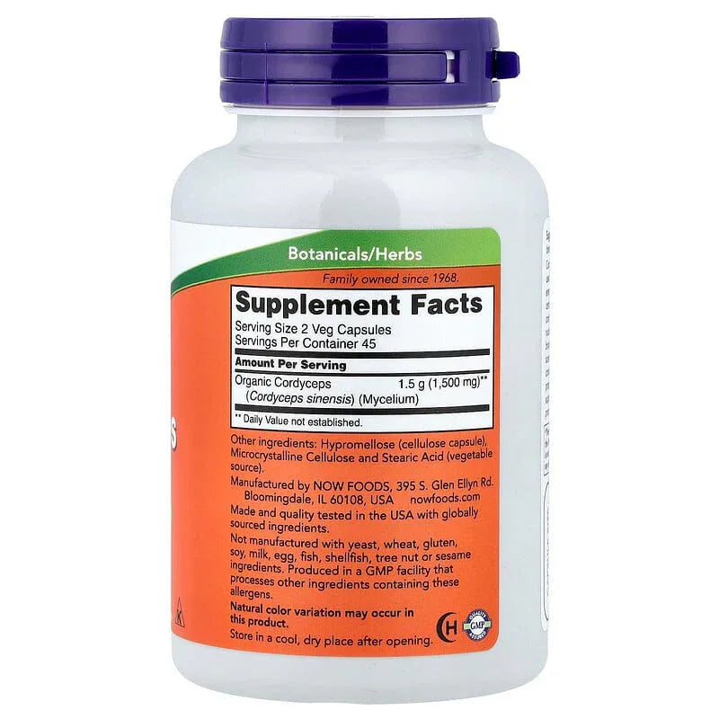 NOW Foods, Cordyceps, 90 Veg Capsules (750 mg per Capsule) - USA MEGA SHOP