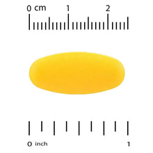 Yellow oval SAMe enteric-coated tablet with measurement scale