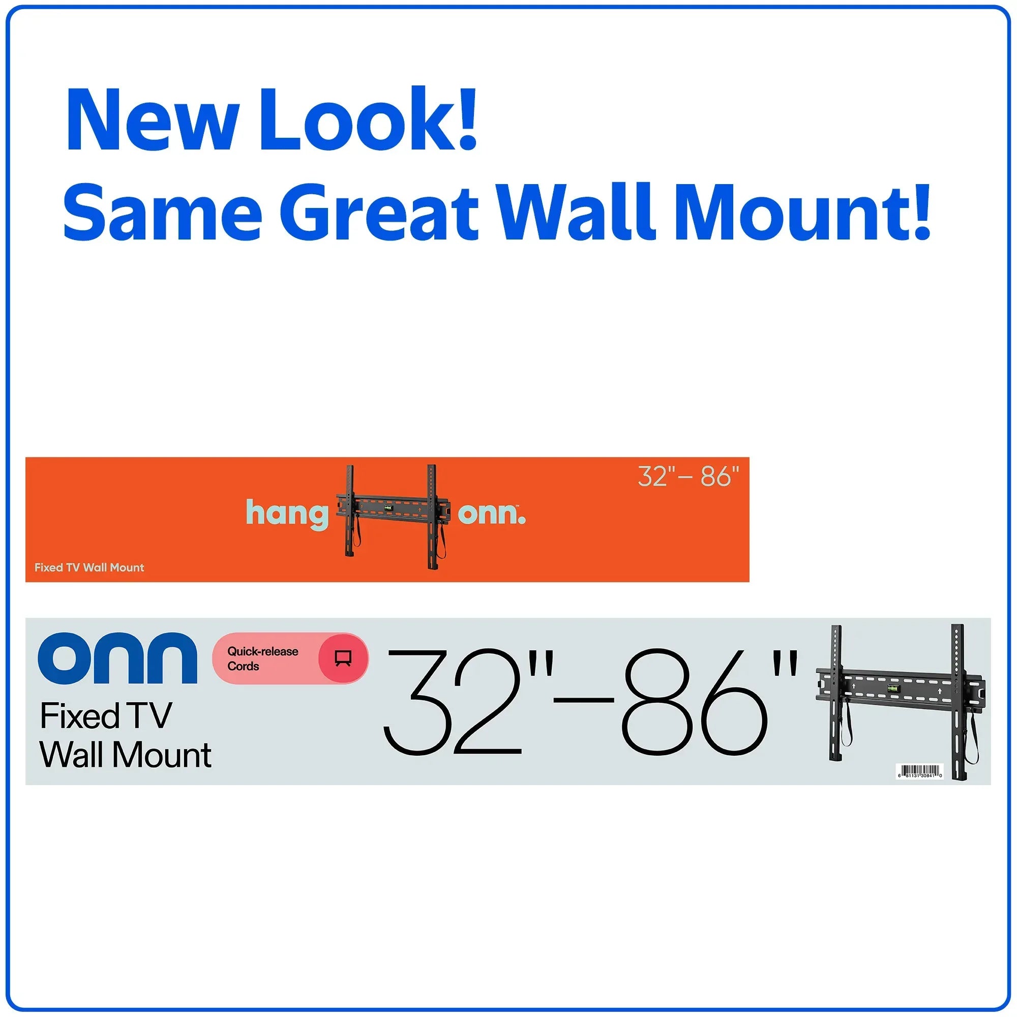 onn Fixed TV Wall Mount for 32" to 86" TVs, holds up to 120 lbs