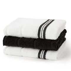 Mainstays 8-Piece Cotton Kitchen Towel, Dishcloth, Oven Mitt, and Pot Holder Set, Black