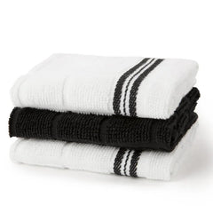 Mainstays 8-Piece Cotton Kitchen Towel, Dishcloth, Oven Mitt, and Pot Holder Set, Black - USA MEGA SHOP