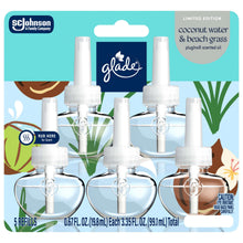 Scented oil plug-in refills, 5-count blister pack with coconut water & beach grass