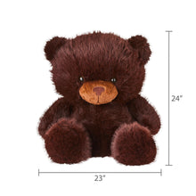 Jumbo plush bear sitting with taupe fur; 23 in wide and 24 in tall