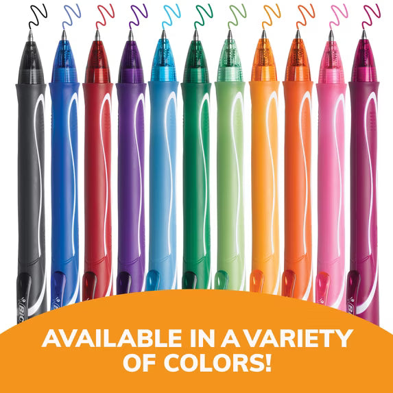 BIC Gelocity Quick Dry Gel Pens, School Supplies, Medium Point, 0.7 mm, Assorted Colors, 16-Count