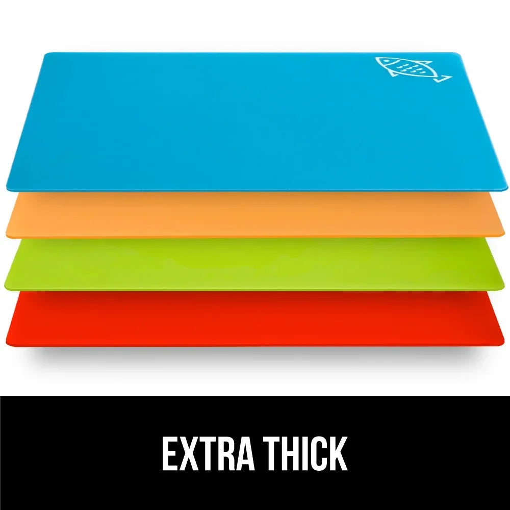 GORILLA GRIP Cutting Board, Flexible, Durable Plastic Chopping Mats, 15x12, Multicolor - USA MEGA SHOP