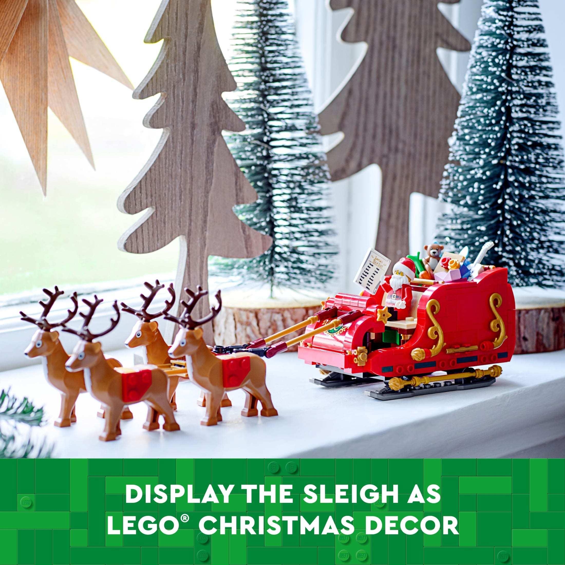 LEGO Santa's Sleigh - Building Toys for Kids, Boys & Girls, Ages 9+ - Indoor Christmas Decorations for Home W/ Santa Claus Figurine & Reindeer - Gifts for Boys & Girls - USA MEGA SHOP
