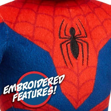 Spider-Man plush with embroidered spider emblem on red chest panel