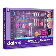 Kids ultimate glamour box makeup kit package with hair and makeup items shown