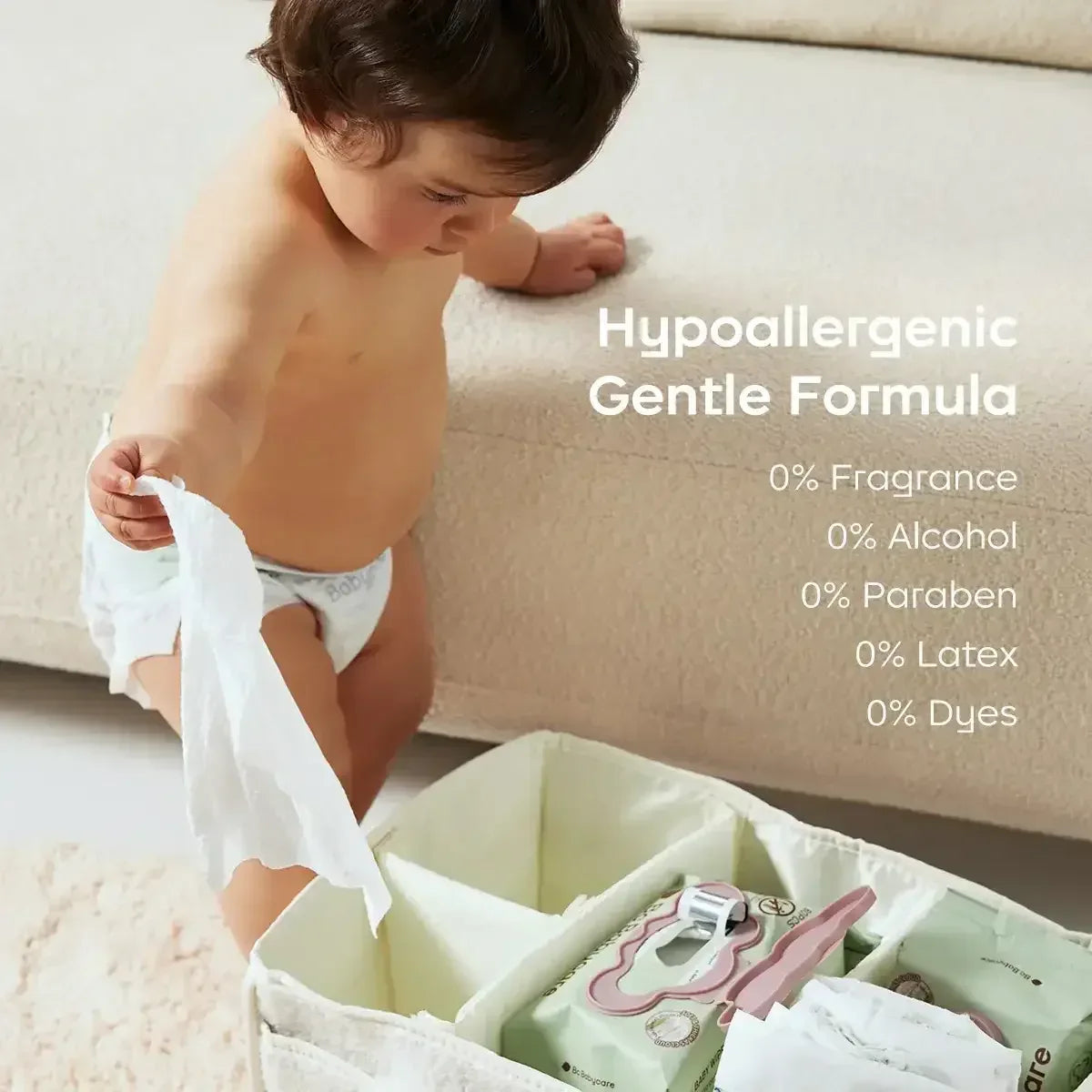 Bc Babycare Sensitive Baby Wipes Unscented, XL Extra Thick,Hypoallergenic,99% Water