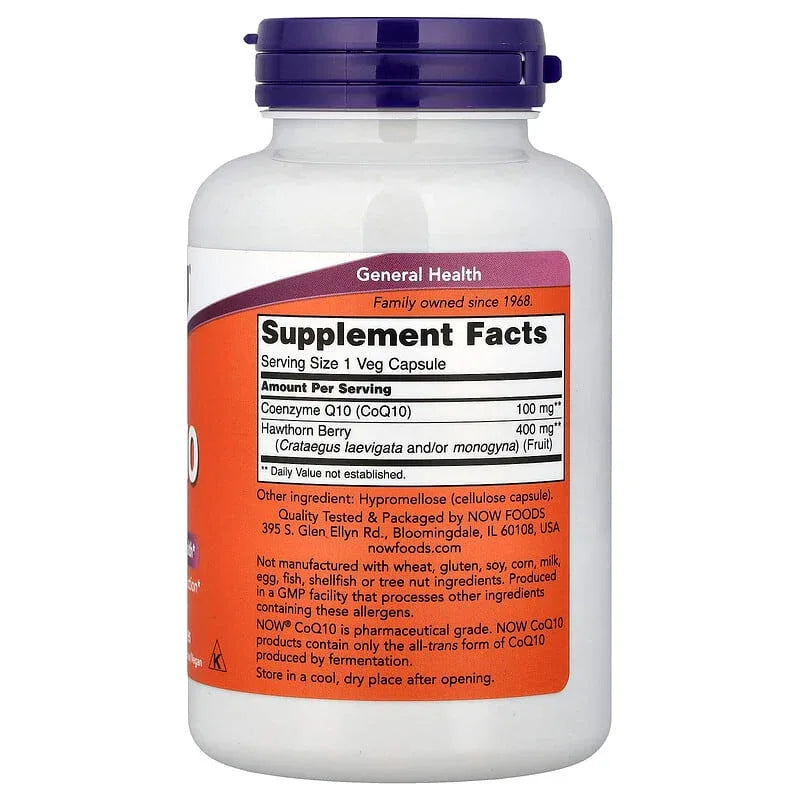NOW Foods, CoQ10 With Hawthorn Berry, 90 Veg Capsules