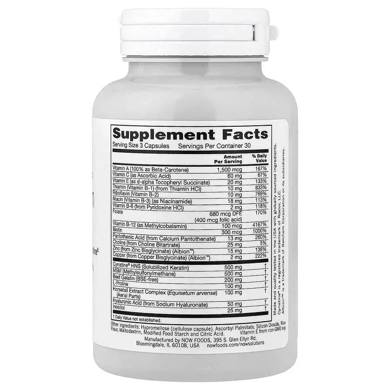 NOW Foods, Solutions, Clinically Advanced Hair, Skin & Nails, 90 Capsules