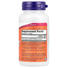 Natural beta carotene softgel bottle back label with Supplement Facts and ingredients